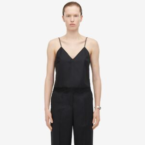 ALEXANDER MCQUEEN - Lace Detail Pinstripe Camisole - Item 798089QJAEI4100