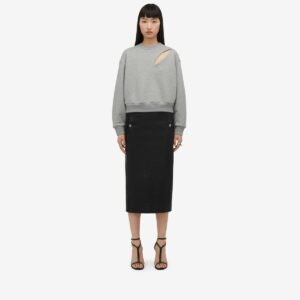 ALEXANDER MCQUEEN - Low-waisted Leather Skirt - Item 799507Q5AIZ1000