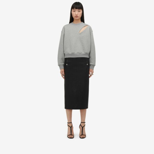 ALEXANDER MCQUEEN - Low-waisted Leather Skirt - Item 799507Q5AIZ1000