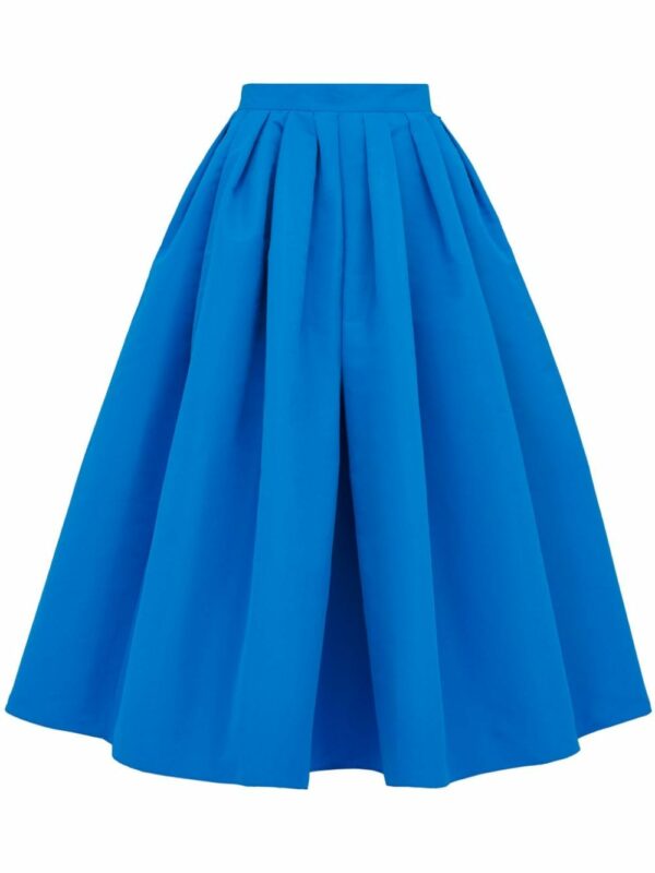 ALEXANDER MCQUEEN- Pleated Flared Midi Skirt