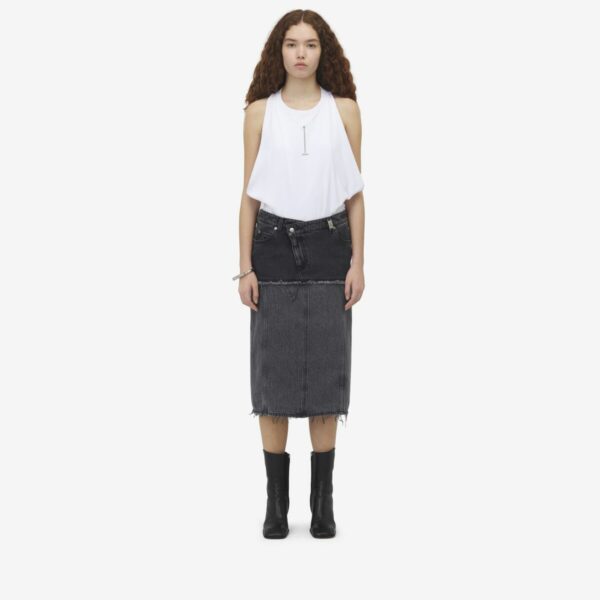 ALEXANDER MCQUEEN - Two-tone Denim Skirt - Item 802093QMACX1307