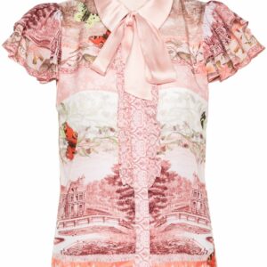 ALICE+OLIVIA- Printed Silk Top