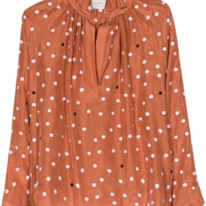 ALYSI- Polka Dot Silk Blouse