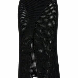 ANDREĀDAMO fishnet Knit Midi Wrap Skirt