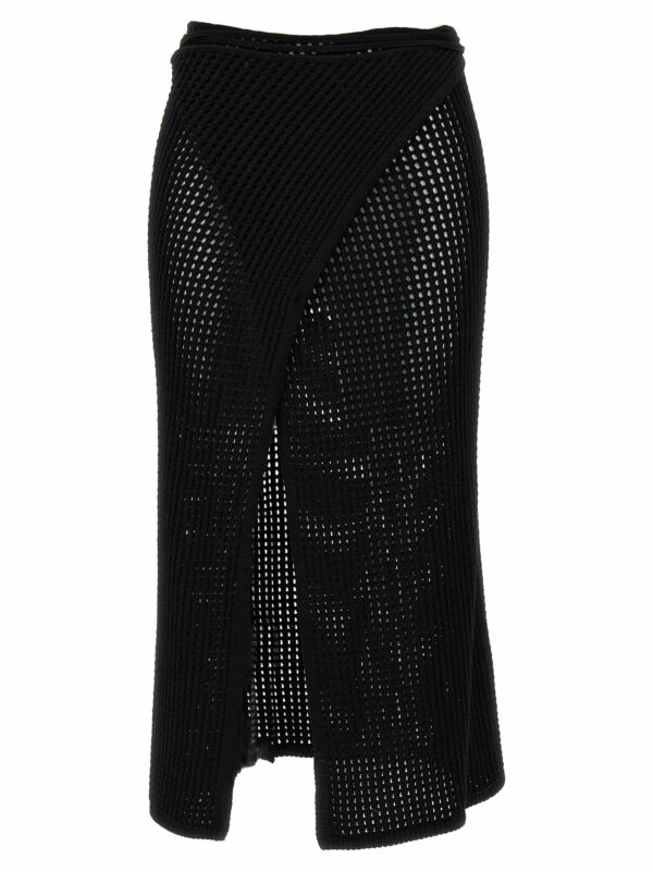 ANDREĀDAMO fishnet Knit Midi Wrap Skirt