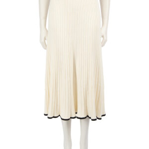 ANNA QUAN Ecru Ribbed Knit Midi Skirt