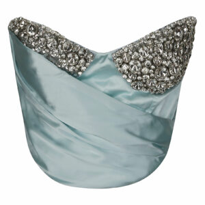 AREA Embroidered Crystal Cup Drapped Bustier