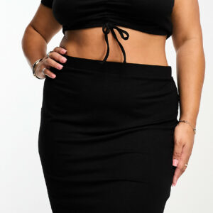 ASOS DESIGN Curve jersey pencil mini skirt in black