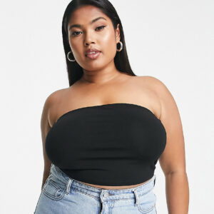 ASOS DESIGN Curve ultimate bandeau crop top in black