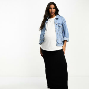 ASOS DESIGN Maternity column maxi skirt in black