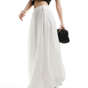 ASOS DESIGN bubble hem maxi skirt in white