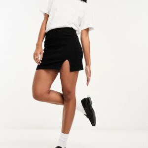 ASOS DESIGN denim power stretch mini skirt in washed black