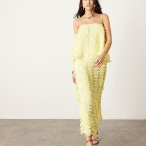 ASOS EDITION textured circle maxi skirt co-ord in lemon-Yellow