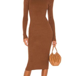 ASTR the Label Abilene Sweater Dress in Brown. Size L, S.