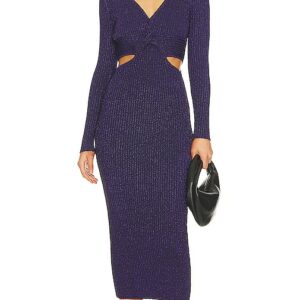 ASTR the Label Riya Sweater Dress in Navy. Size M, S, XL.