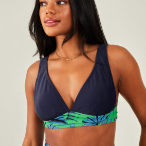 Accessorize Women's Fan Band Bikini Top Blue, Size: 20