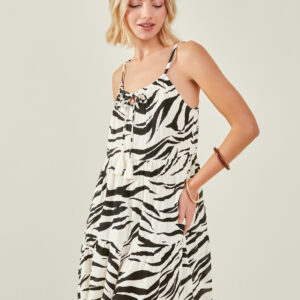 Accessorize Women's Zebra Print Swing Dress Ivory, Size: XS