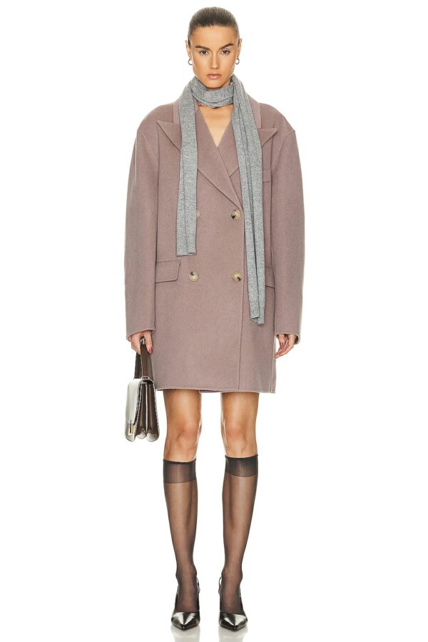 Acne Studios Belted Short Coat in Dusty Lilac - Mauve. Size 36 (also in 40).