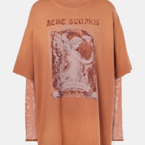 Acne Studios Edra printed mesh-trimmed cotton T-shirt