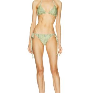 Acne Studios Eini Two Piece Swimsuit in Sage Green - Green. Size XS (also in S).