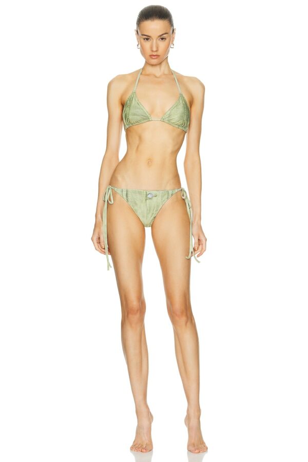 Acne Studios Eini Two Piece Swimsuit in Sage Green - Green. Size XS (also in S).