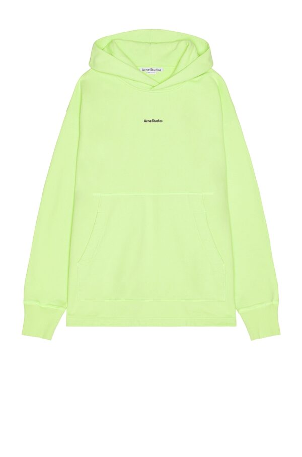 Acne Studios Franklin H Stamp Hoodie in Fluo Green - Lemon. Size L (also in ).