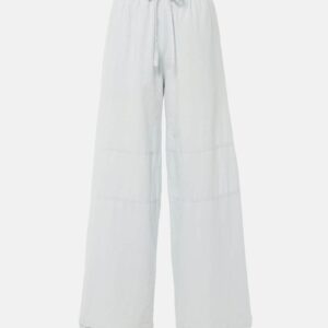 Acne Studios Mid-rise cotton and linen wide-leg pants