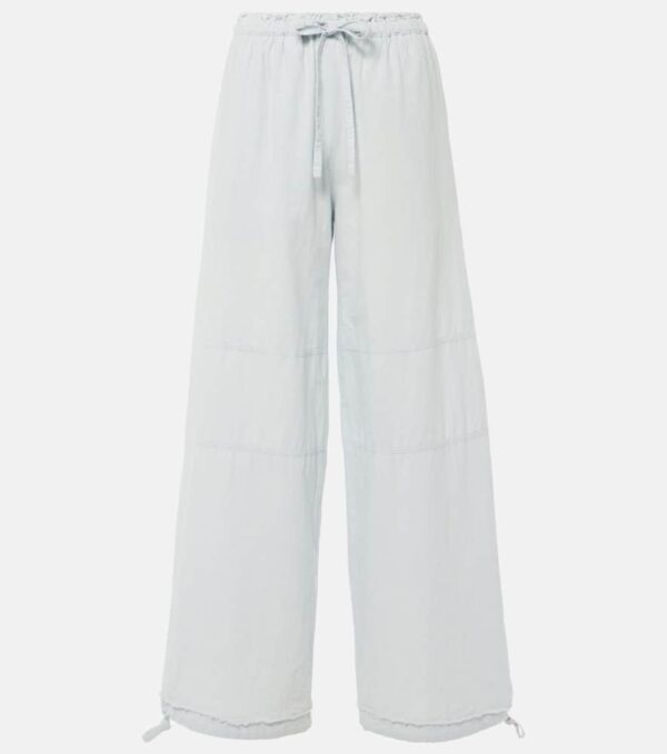 Acne Studios Mid-rise cotton and linen wide-leg pants