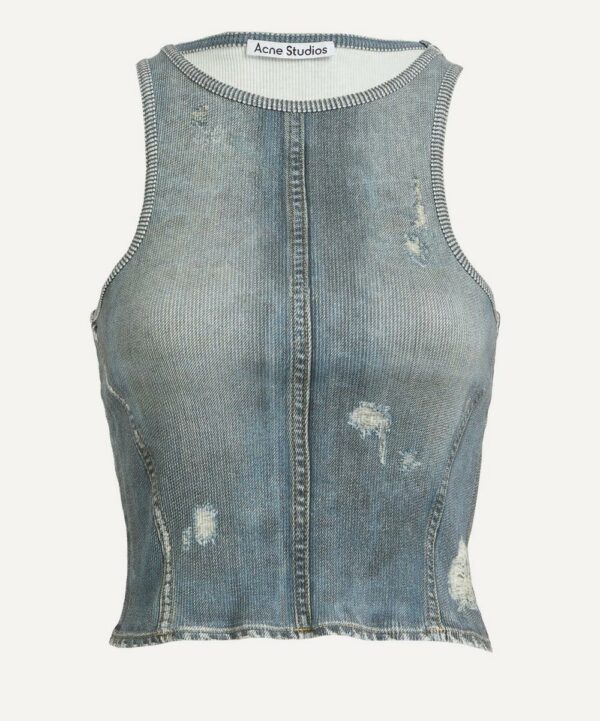 Acne Studios Women's Denim Blue Print Tank Top