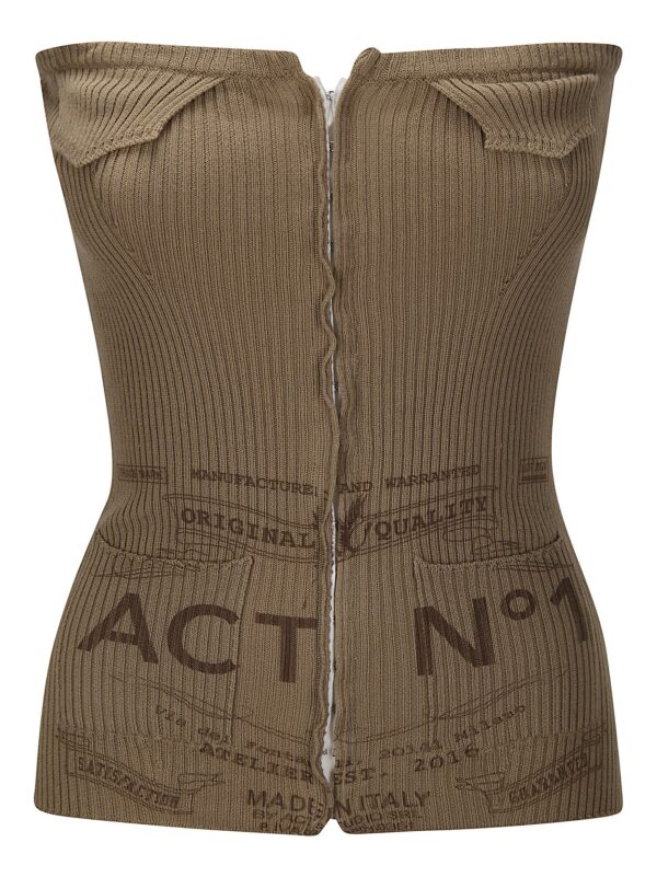 Act n.1 Serigraphy Printed Knit Corset