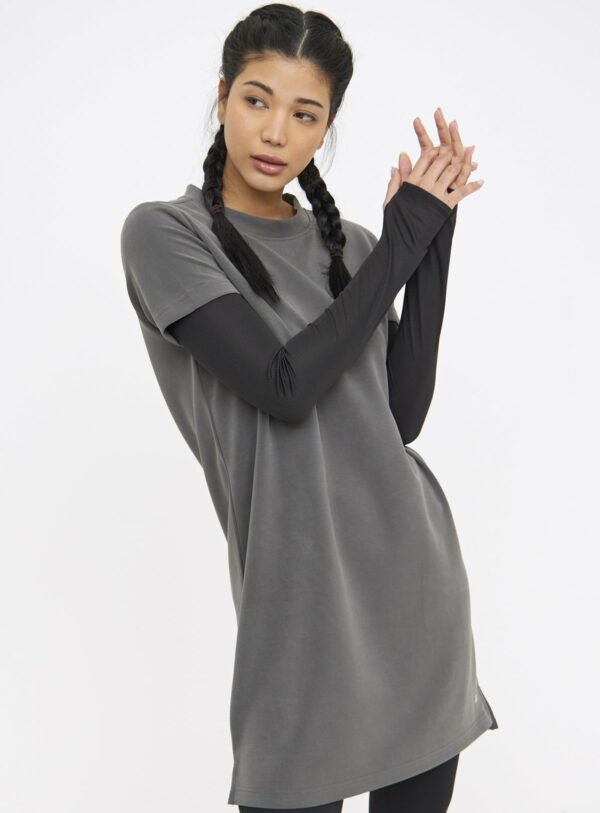 Active Charcoal Peached Scuba T-Shirt Dress M