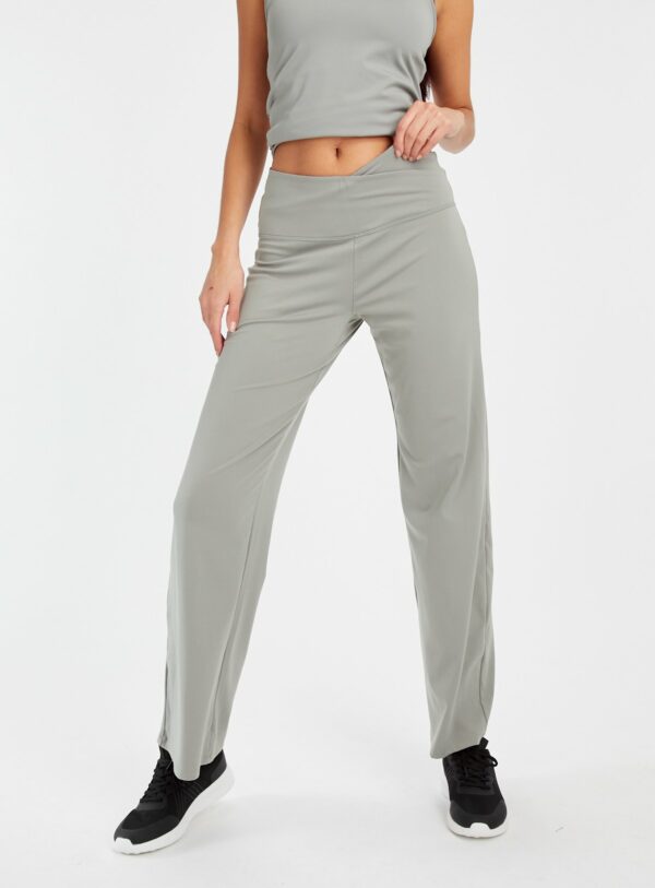 Active Khaki Wide Leg Yoga Pants