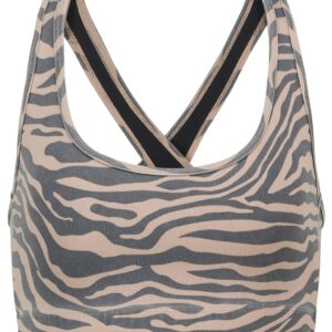 Adam Selman Sport Cross-Back zebra-print sports bra