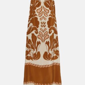 Adriana Degreas Printed strapless silk maxi dress