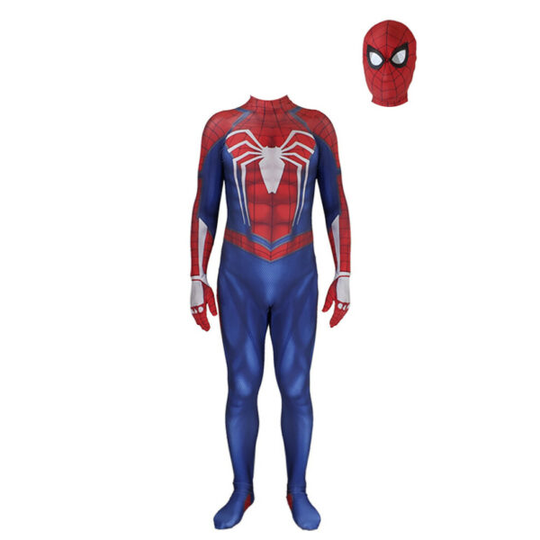 (Adult L) PS4 Game Spiderman Jumpsuit Cosplay Costume Adult Kids Full Bodysuit