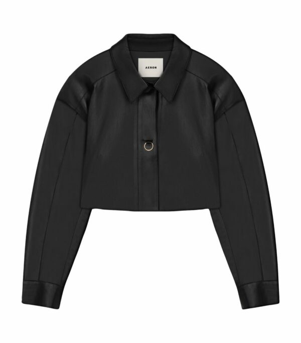 Aeron Leather Cropped Shore Jacket