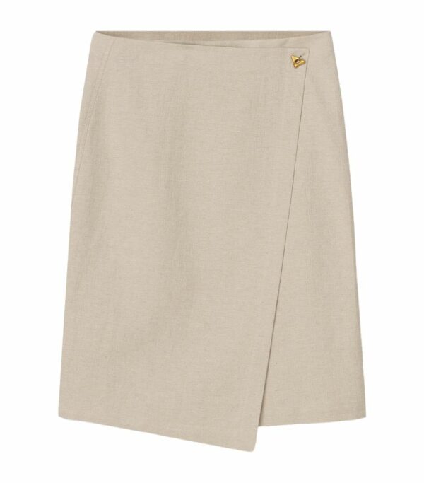 Aeron Linen-Cotton Prow Wrap Skirt