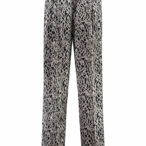 Agnona Printed Silk Pants