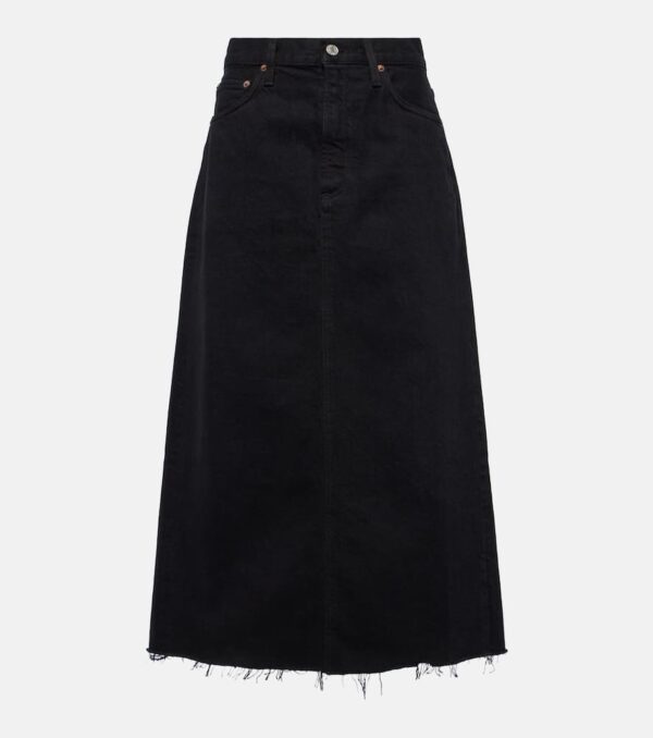 Agolde Della denim midi skirt