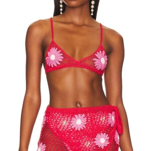 Agua Bendita x REVOLVE Lynn Bralette Top in Red. Size M.