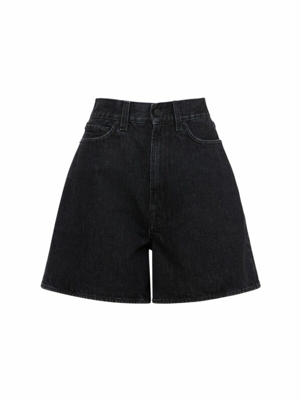 Aisha Cotton Denim High Rise Shorts