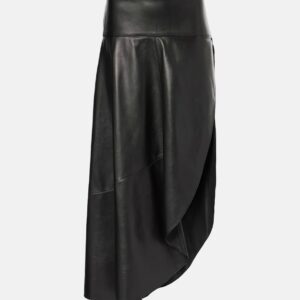 Alaïa Asymmetric leather midi skirt