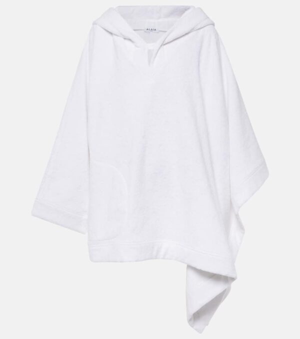 Alaïa Cropped cotton terry hoodie