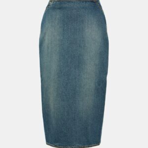 Alaïa Denim pencil skirt