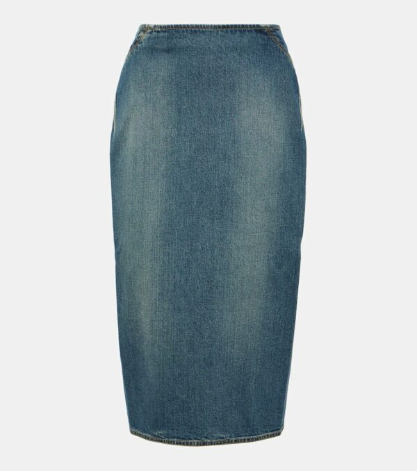 Alaïa Denim pencil skirt