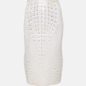 Alaïa High-rise snake-print pencil skirt