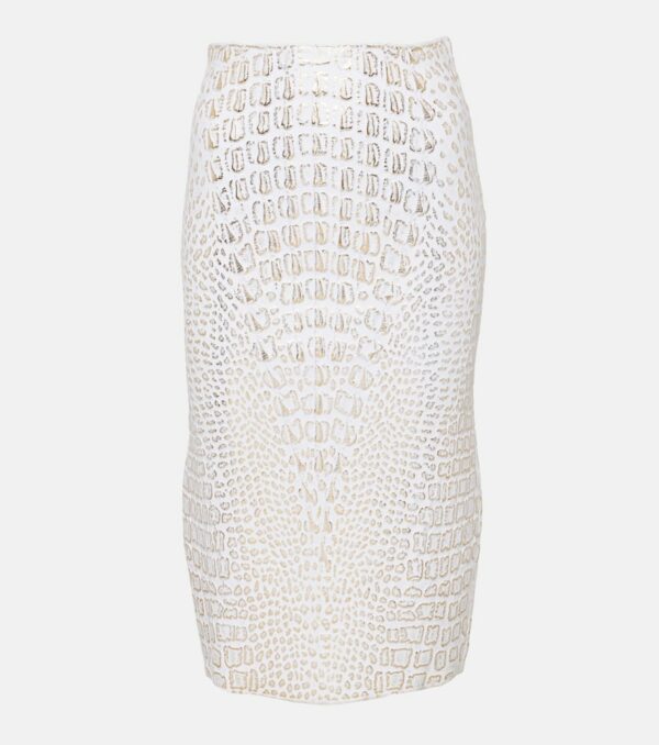 Alaïa High-rise snake-print pencil skirt