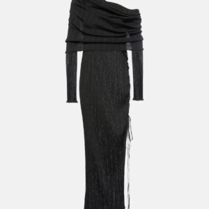 Alaïa Off-shoulder ruched maxi dress