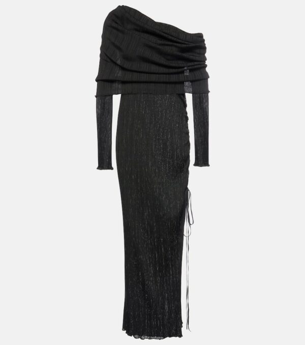 Alaïa Off-shoulder ruched maxi dress