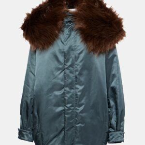 Alaïa Oversized faux fur-trimmed parka